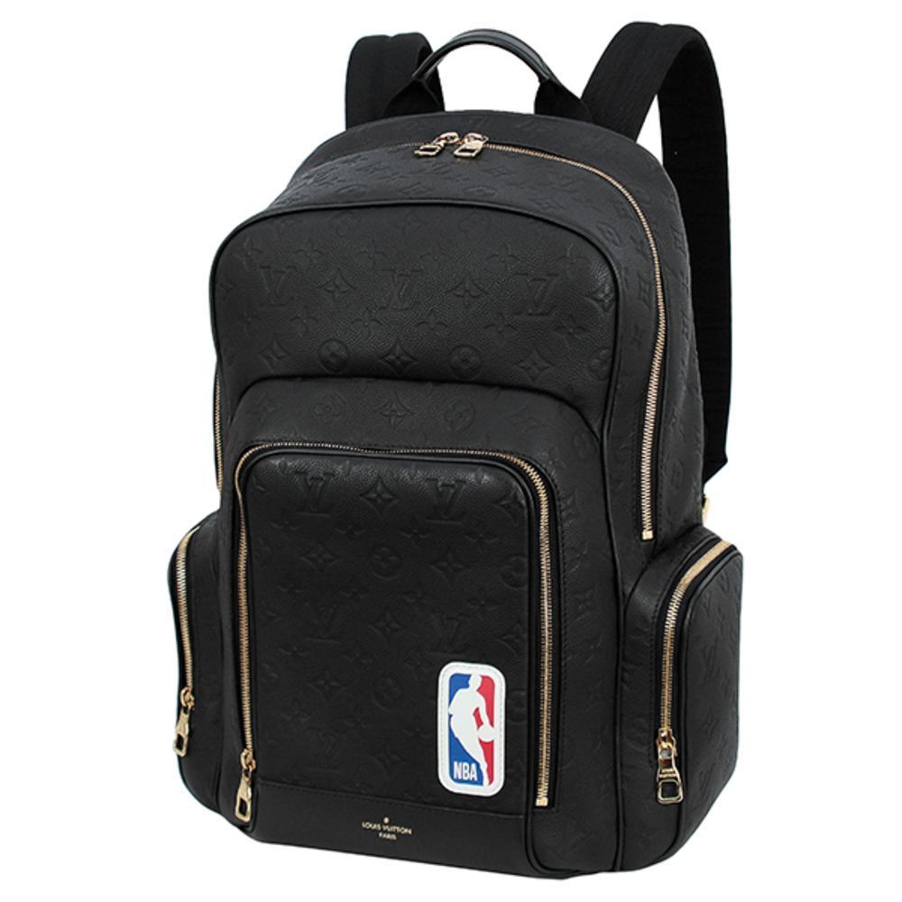 Backpack Rucksack Monogram Leather Black Sports Bag Daypack